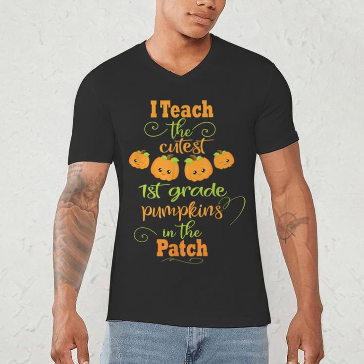 Halloween Cutest Pumpkins First Grade Teacher Men's V-Neck T-Shirt, novelty gifts, funny gifts Halloween Cutest Pumpkins First Grade Teacher Men's V-Neck T-Shirt, novelty gifts, funny gifts