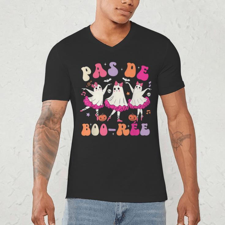 Halloween Dance Teacher Pas De Boo-Ree Ghost Ballet Dancer Men's V-Neck T-Shirt, novelty gifts, funny gifts