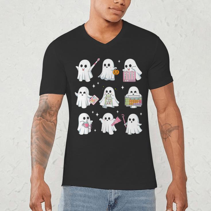 Halloween Ghost Speech Therapy SLP Fall Teacher Tee Men's V-Neck T-Shirt, novelty gifts, funny gifts Halloween Ghost Speech Therapy SLP Fall Teacher Tee Men's V-Neck T-Shirt, novelty gifts, funny gifts