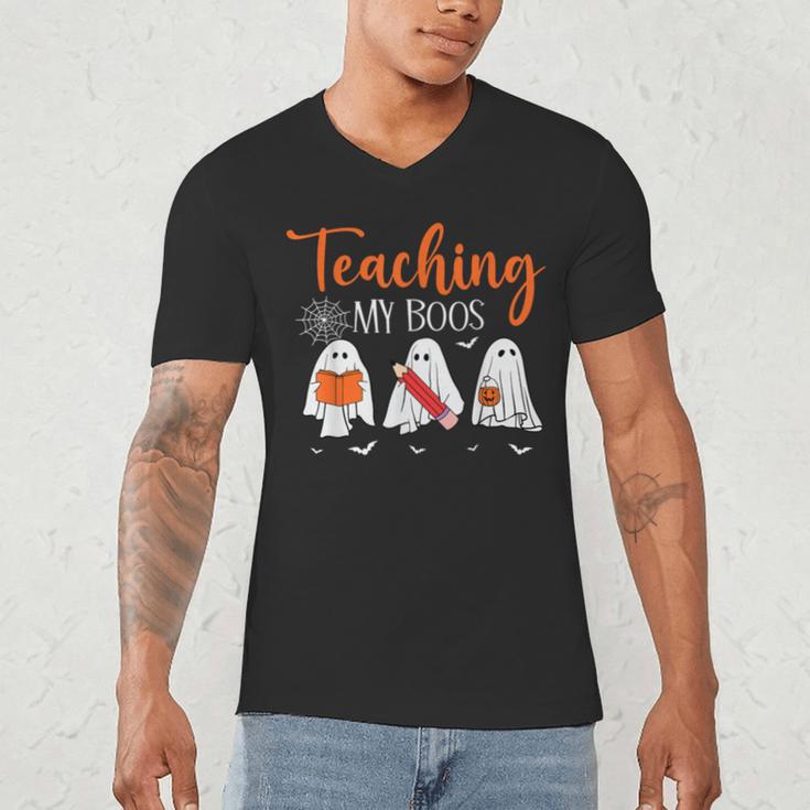 Halloween Ghost Teachers Teaching My Boos Costume Women Men Men's V-Neck T-Shirt, novelty gifts, funny gifts Halloween Ghost Teachers Teaching My Boos Costume Women Men Men's V-Neck T-Shirt, novelty gifts, funny gifts