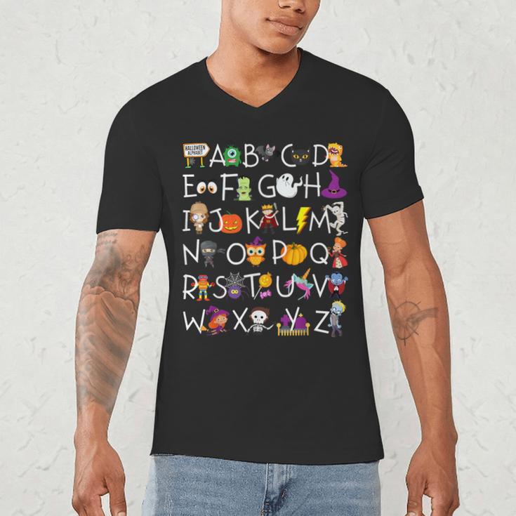 Halloween Nursery Teacher Shirt Halloween Alphabet Men's V-Neck T-Shirt, novelty gifts, funny gifts