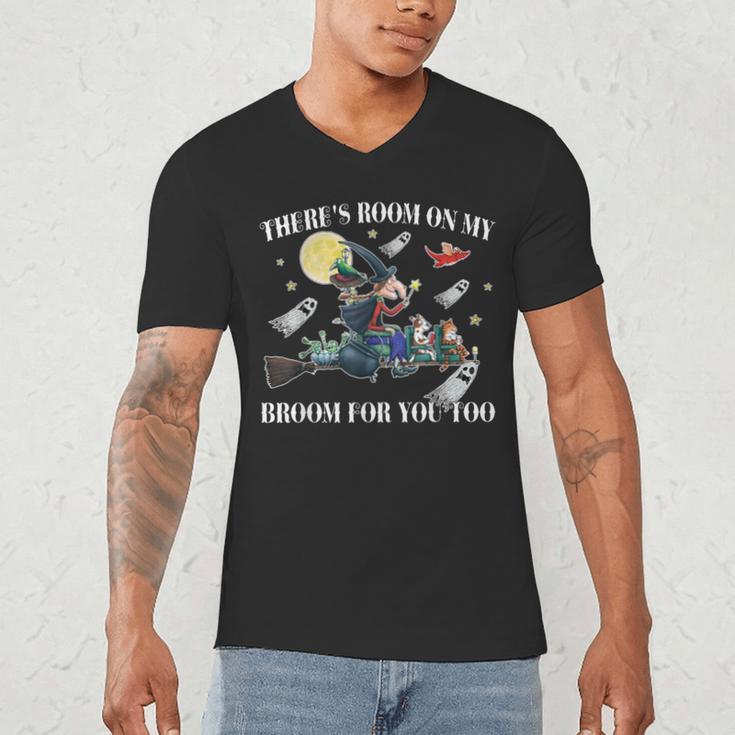 Halloween There's Room On My Broom For You Too Teacher Men's V-Neck T-Shirt, novelty gifts, funny gifts