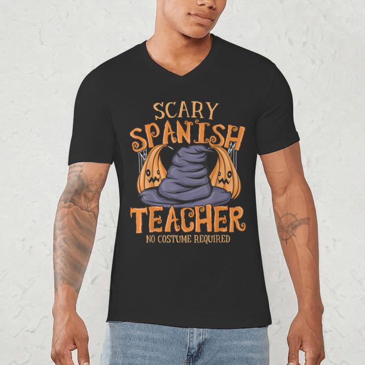 Halloween Scary Spanish Teacher No Costume Required For Men Women Men's V-Neck T-Shirt, novelty gifts, funny gifts Halloween Scary Spanish Teacher No Costume Required For Men Women Men's V-Neck T-Shirt, novelty gifts, funny gifts