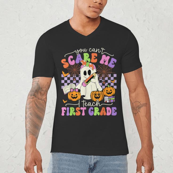 Halloween Teacher You Can't Scare Me I Teach First Grade Men's V-Neck T-Shirt, novelty gifts, funny gifts
