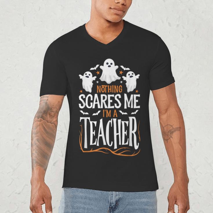 Halloween Teacher Nothing Scares Me Women Men Teachers Men's V-Neck T-Shirt, novelty gifts, funny gifts Halloween Teacher Nothing Scares Me Women Men Teachers Men's V-Neck T-Shirt, novelty gifts, funny gifts