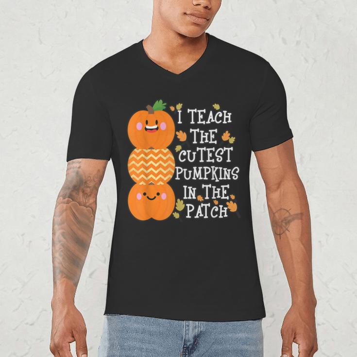 Halloween Teacher Shirt I Teach The Cutest Pumpkins In Patch Men Women Kids Men's V-Neck T-Shirt, novelty gifts, funny gifts