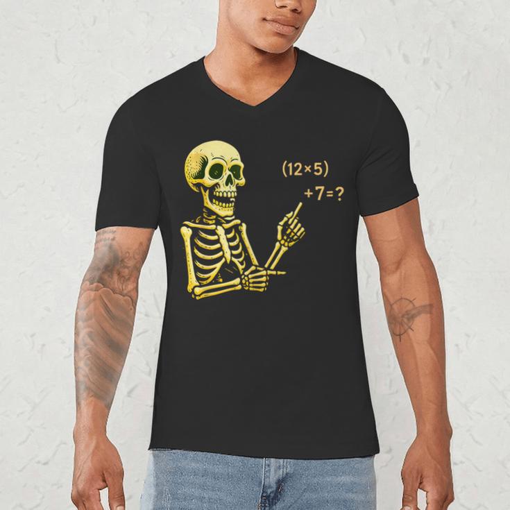 Halloween Teacher Six Seven 6 7 Skeleton Spooky Costume Men's V-Neck T-Shirt, novelty gifts, funny gifts Halloween Teacher Six Seven 6 7 Skeleton Spooky Costume Men's V-Neck T-Shirt, novelty gifts, funny gifts