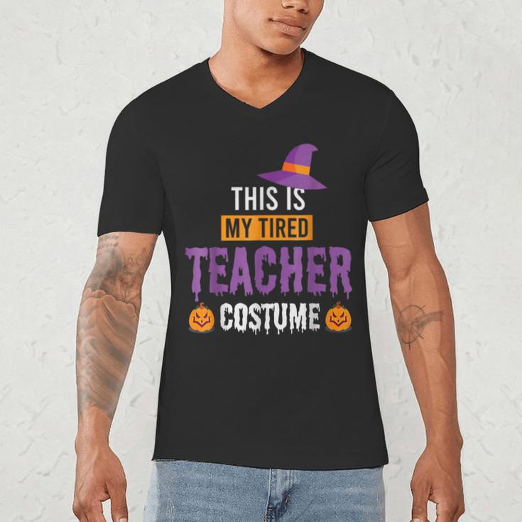 Halloween Teachers This Is My Tired Teacher Costume Men's V-Neck T-Shirt, novelty gifts, funny gifts Halloween Teachers This Is My Tired Teacher Costume Men's V-Neck T-Shirt, novelty gifts, funny gifts