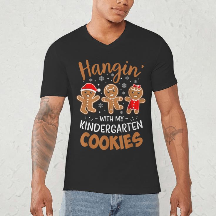 Hangin My Kindergarten Cookie Gingerbread Christmas Teacher For Men Women Kids Men's V-Neck T-Shirt, novelty gifts, funny gifts Hangin My Kindergarten Cookie Gingerbread Christmas Teacher For Men Women Kids Men's V-Neck T-Shirt, novelty gifts, funny gifts