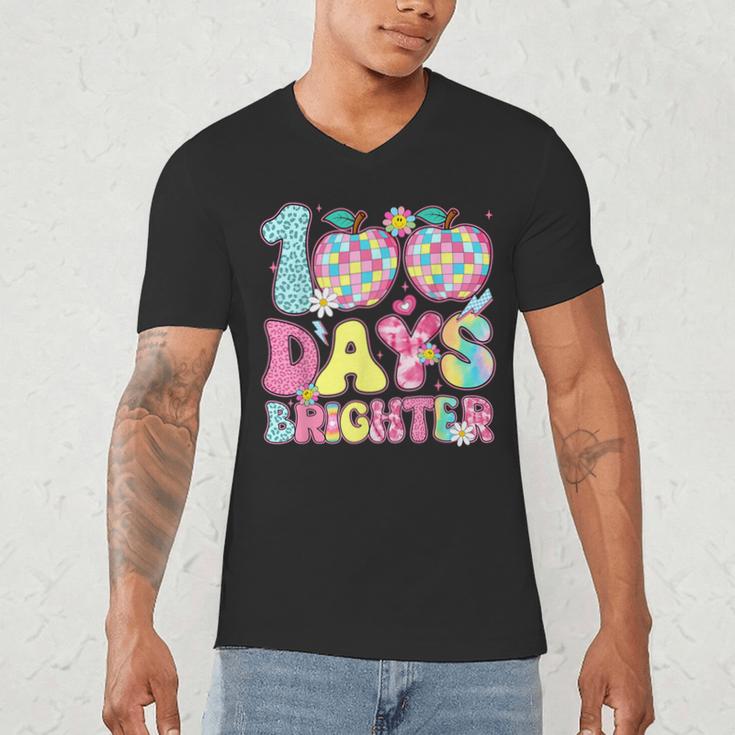 Happy 100th Day Of School 100 Days Brighter Teachers Kids Men's V-Neck T-Shirt, novelty gifts, funny gifts Happy 100th Day Of School 100 Days Brighter Teachers Kids Men's V-Neck T-Shirt, novelty gifts, funny gifts