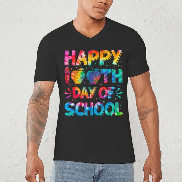 Happy 100th Day Of School Teacher Student 100 Days Tie Dye Men Women Kids Men's V-Neck T-Shirt, novelty gifts, funny gifts Happy 100th Day Of School Teacher Student 100 Days Tie Dye Men Women Kids Men's V-Neck T-Shirt, novelty gifts, funny gifts