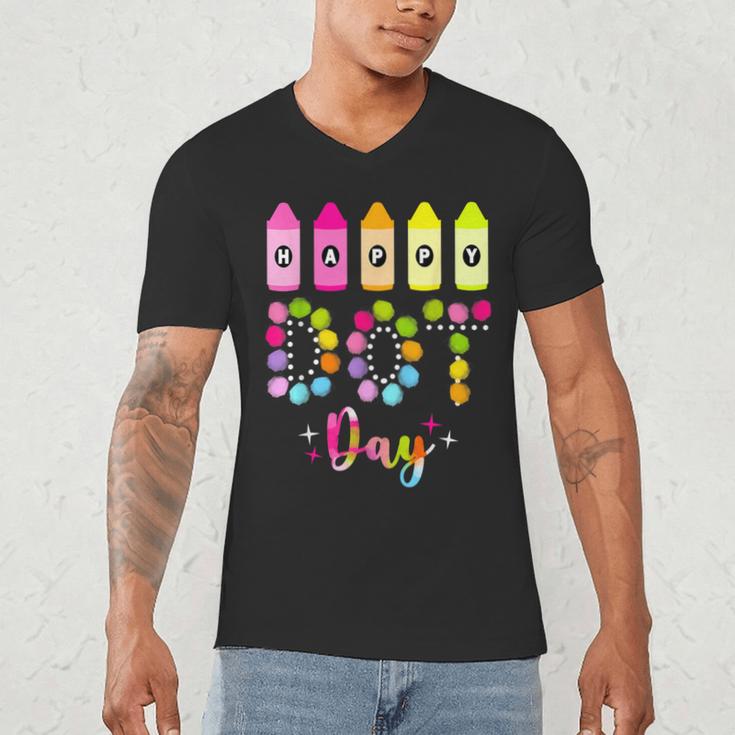 Happy Dot Day 2025 Teacher Kids Girls Colorful Polka Dot Day Men's V-Neck T-Shirt, novelty gifts, funny gifts Happy Dot Day 2025 Teacher Kids Girls Colorful Polka Dot Day Men's V-Neck T-Shirt, novelty gifts, funny gifts
