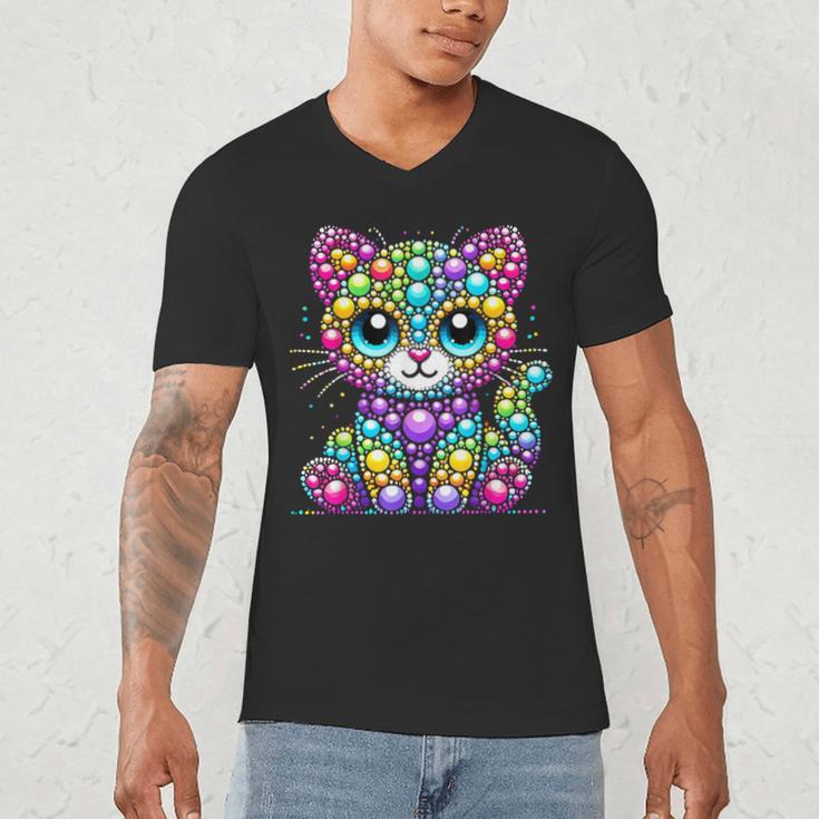 Happy Dot Day Colorful Polka Dot Cat Kitten Teachers Kids Men's V-Neck T-Shirt, novelty gifts, funny gifts Happy Dot Day Colorful Polka Dot Cat Kitten Teachers Kids Men's V-Neck T-Shirt, novelty gifts, funny gifts