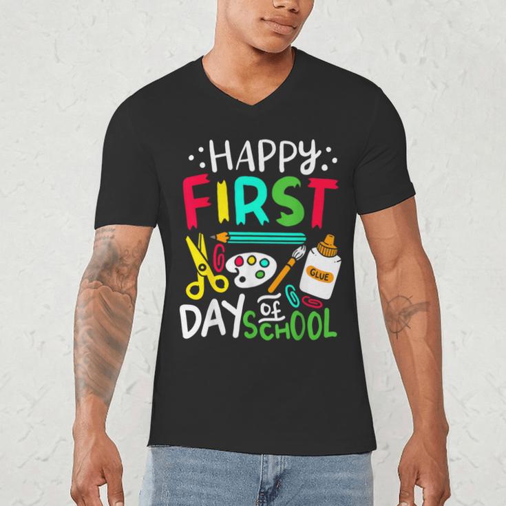Happy First Day Of School Teacher Back To School Student Men's V-Neck T-Shirt, novelty gifts, funny gifts Happy First Day Of School Teacher Back To School Student Men's V-Neck T-Shirt, novelty gifts, funny gifts
