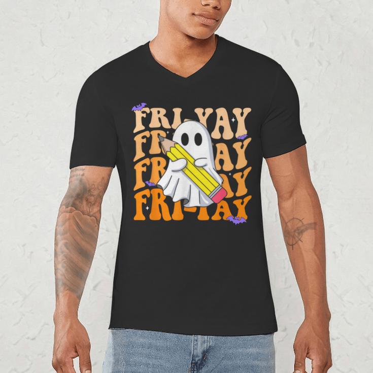 Happy Fri-Yay Friday Lovers Groovy Teacher Life Halloween Men's V-Neck T-Shirt, novelty gifts, funny gifts Happy Fri-Yay Friday Lovers Groovy Teacher Life Halloween Men's V-Neck T-Shirt, novelty gifts, funny gifts