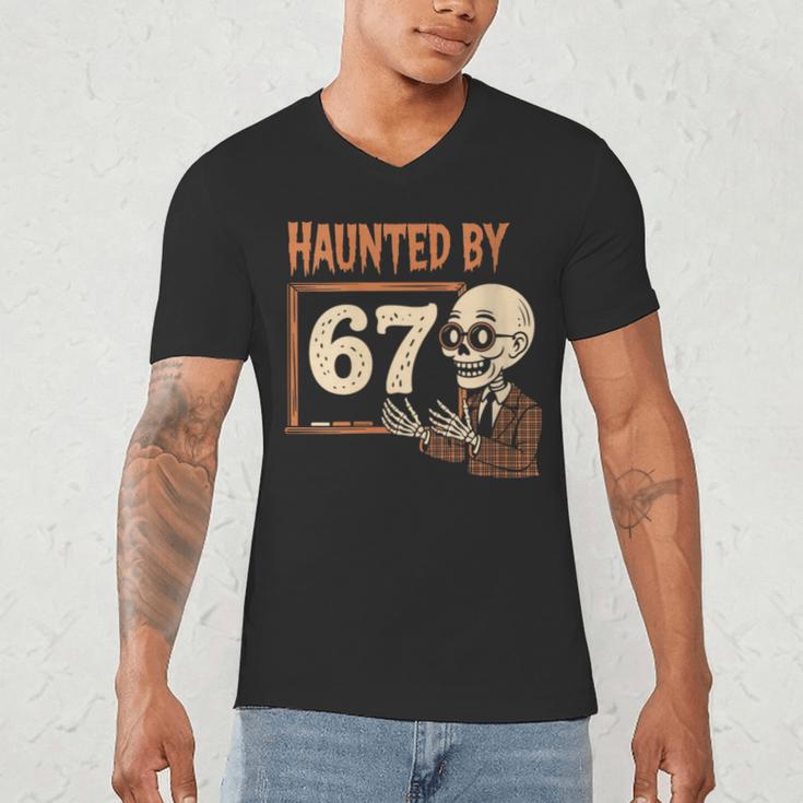 Haunted By 67 Halloween 67 Meme Six Seven Teacher Men's V-Neck T-Shirt, novelty gifts, funny gifts Haunted By 67 Halloween 67 Meme Six Seven Teacher Men's V-Neck T-Shirt, novelty gifts, funny gifts