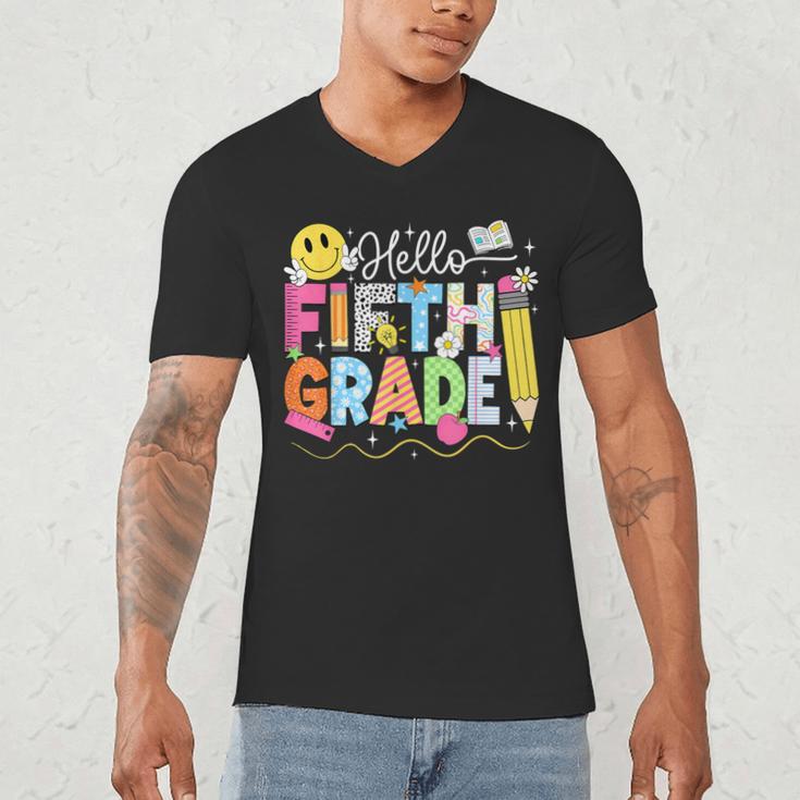 Hello Fifth Grade Team 5th Grade Back To School Teacher Kids Men's V-Neck T-Shirt, novelty gifts, funny gifts Hello Fifth Grade Team 5th Grade Back To School Teacher Kids Men's V-Neck T-Shirt, novelty gifts, funny gifts