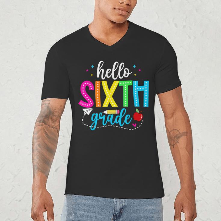 Hello Sixth Grade Cute Back To School 6th Grade Teacher Kids Men's V-Neck T-Shirt, novelty gifts, funny gifts Hello Sixth Grade Cute Back To School 6th Grade Teacher Kids Men's V-Neck T-Shirt, novelty gifts, funny gifts