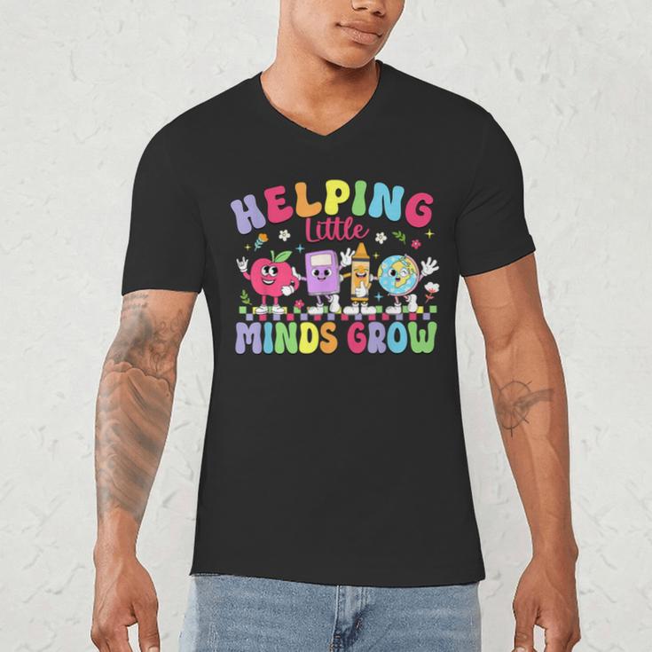 Helping Little Minds Grow Teacher Life Back To School Men's V-Neck T-Shirt, novelty gifts, funny gifts Helping Little Minds Grow Teacher Life Back To School Men's V-Neck T-Shirt, novelty gifts, funny gifts