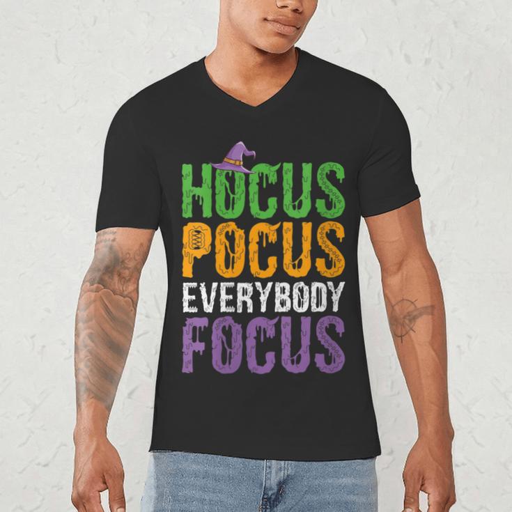 Hocus Pocus Everybody Focus Teacher Halloween Men's V-Neck T-Shirt, novelty gifts, funny gifts