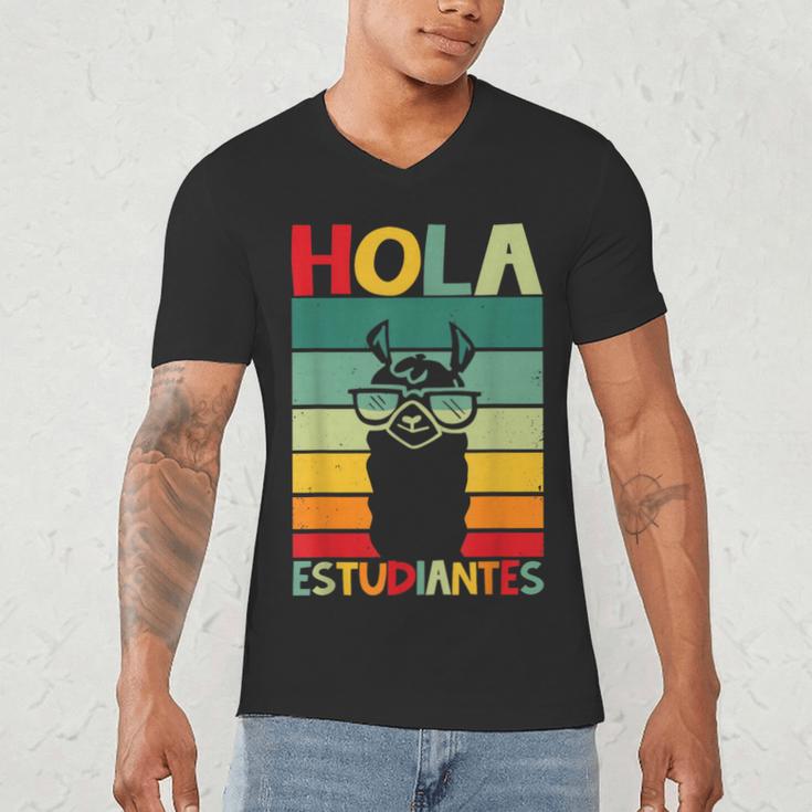 Hola Estudiantes Spanish Teacher Back To School 2025 Men's V-Neck T-Shirt, novelty gifts, funny gifts Hola Estudiantes Spanish Teacher Back To School 2025 Men's V-Neck T-Shirt, novelty gifts, funny gifts