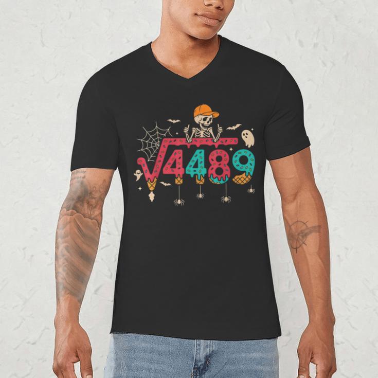 HUGvyn Square Root 4489 Math Teacher 67 Meme Halloween Men's V-Neck T-Shirt, novelty gifts, funny gifts HUGvyn Square Root 4489 Math Teacher 67 Meme Halloween Men's V-Neck T-Shirt, novelty gifts, funny gifts