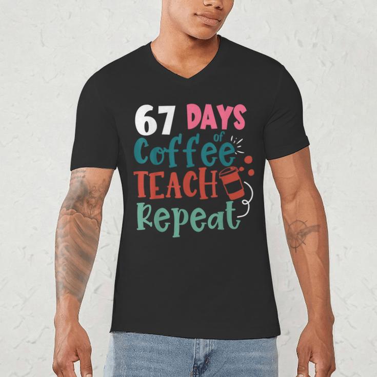 Humor Meme 67 Days Of School Coffee Lover Educator Teacher Men's V-Neck T-Shirt, novelty gifts, funny gifts Humor Meme 67 Days Of School Coffee Lover Educator Teacher Men's V-Neck T-Shirt, novelty gifts, funny gifts