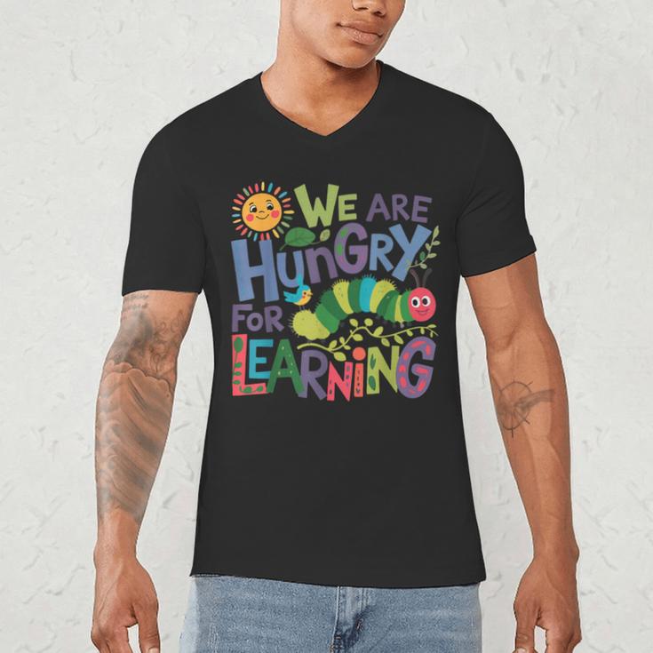 We Are Hungry For Learning Teacher Life Back To School Men's V-Neck T-Shirt, novelty gifts, funny gifts We Are Hungry For Learning Teacher Life Back To School Men's V-Neck T-Shirt, novelty gifts, funny gifts