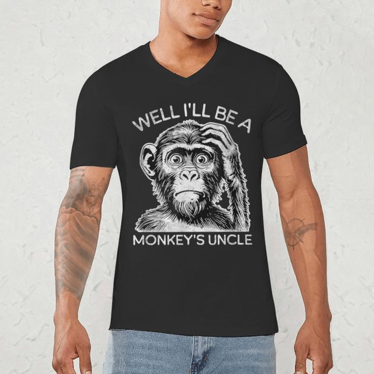 Well I'Ll Be a Monkey's Uncle Teacher And Student Men's V-Neck T-Shirt, novelty gifts, funny gifts