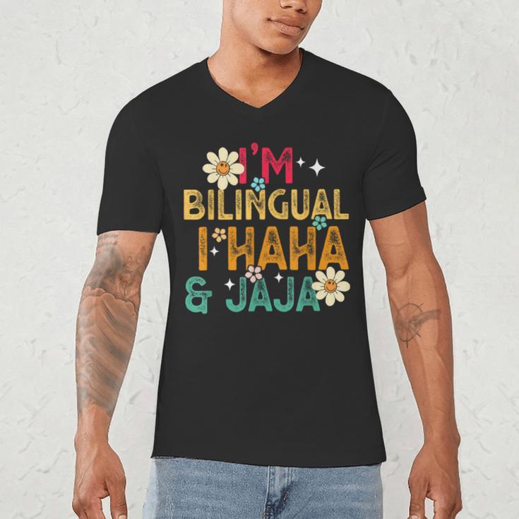 I’m Bilingual I Haha And Jaja Spanish Teacher Bilingual For Men Women Girls Kids Men's V-Neck T-Shirt, novelty gifts, funny gifts
