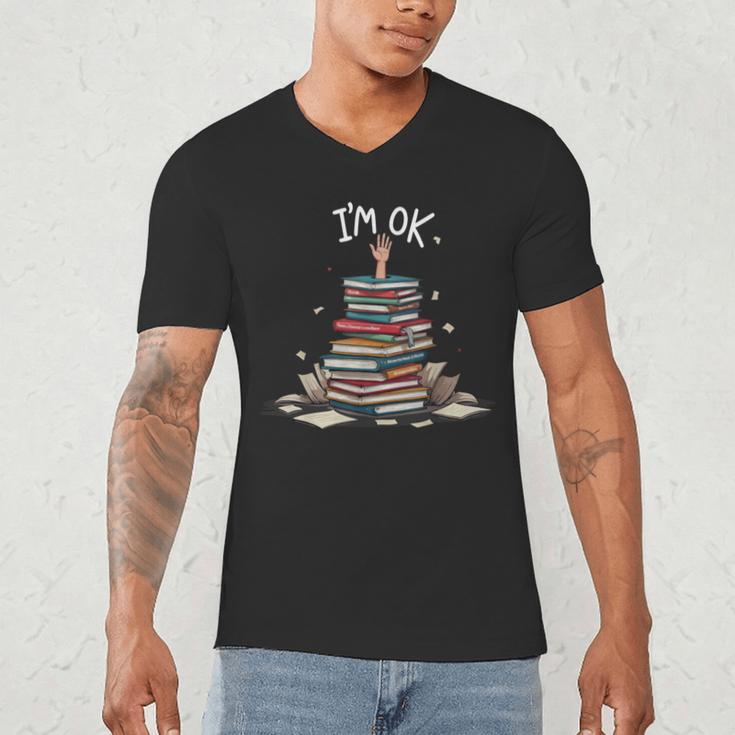 I'm Ok Read Book Reading Nerd Librarian Teacher School Men's V-Neck T-Shirt, novelty gifts, funny gifts I'm Ok Read Book Reading Nerd Librarian Teacher School Men's V-Neck T-Shirt, novelty gifts, funny gifts