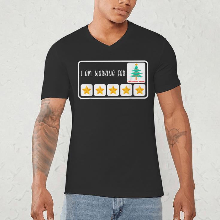 I'm Working For Christmas Break 5 Star Winter Teacher Stars Men's V-Neck T-Shirt, novelty gifts, funny gifts I'm Working For Christmas Break 5 Star Winter Teacher Stars Men's V-Neck T-Shirt, novelty gifts, funny gifts