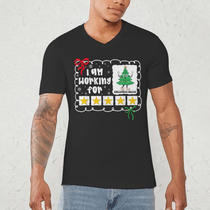 I'm Working For Christmas Break 5 Stars Christmas Teacher Men's V-Neck T-Shirt, novelty gifts, funny gifts I'm Working For Christmas Break 5 Stars Christmas Teacher Men's V-Neck T-Shirt, novelty gifts, funny gifts