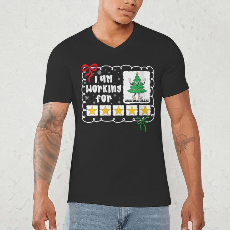 I'm Working For Christmas Break 5 Stars Christmas Teacher Men's V-Neck T-Shirt, novelty gifts, funny gifts I'm Working For Christmas Break 5 Stars Christmas Teacher Men's V-Neck T-Shirt, novelty gifts, funny gifts