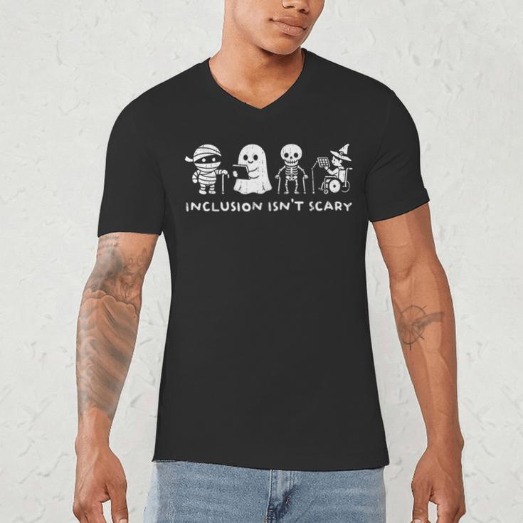 Inclusion Isn't Scary SLP Halloween Ghost Mummy Sped Teacher Men's V-Neck T-Shirt, novelty gifts, funny gifts