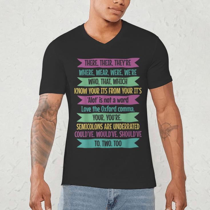 Their There And They'Re English Teacher Men Women Men's V-Neck T-Shirt, novelty gifts, funny gifts Their There And They'Re English Teacher Men Women Men's V-Neck T-Shirt, novelty gifts, funny gifts