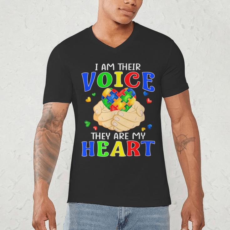 I Am Their Voice They Are My Heart Autism Awareness Teacher Men's V-Neck T-Shirt, novelty gifts, funny gifts I Am Their Voice They Are My Heart Autism Awareness Teacher Men's V-Neck T-Shirt, novelty gifts, funny gifts