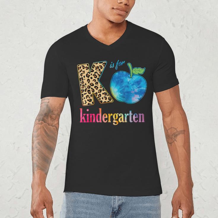 K Is For Kindergarten Teacher Tie Dye Back To School Kinder For Men Women Girls Kids Men's V-Neck T-Shirt, novelty gifts, funny gifts K Is For Kindergarten Teacher Tie Dye Back To School Kinder For Men Women Girls Kids Men's V-Neck T-Shirt, novelty gifts, funny gifts