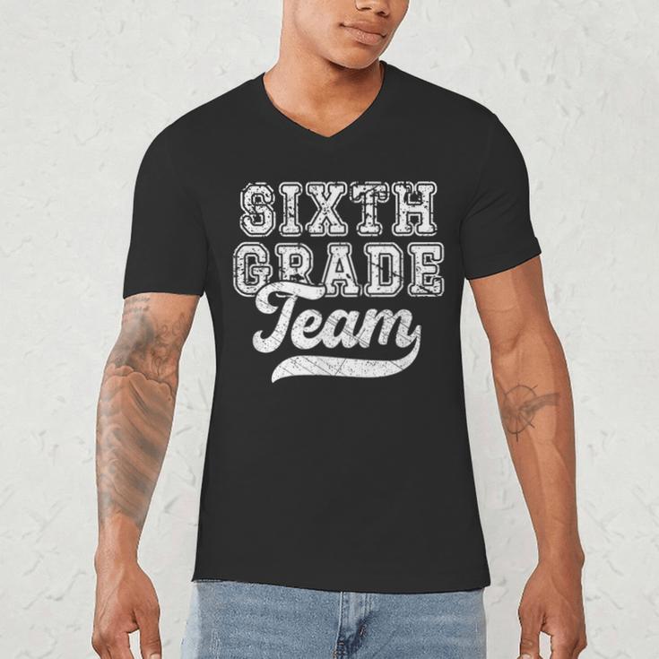 Kids Teacher Sixth Grade Retro Back To School Team 6th Grade Men's V-Neck T-Shirt, novelty gifts, funny gifts Kids Teacher Sixth Grade Retro Back To School Team 6th Grade Men's V-Neck T-Shirt, novelty gifts, funny gifts