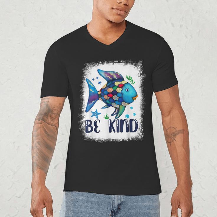 Be Kind Rainbow Fish Teacher Life Back To School Teaching Men Women Men's V-Neck T-Shirt, novelty gifts, funny gifts Be Kind Rainbow Fish Teacher Life Back To School Teaching Men Women Men's V-Neck T-Shirt, novelty gifts, funny gifts