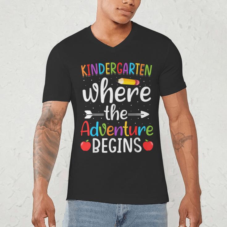 Kindergarten Where The Adventure Begins Shirt Children's Teacher Men's V-Neck T-Shirt, novelty gifts, funny gifts