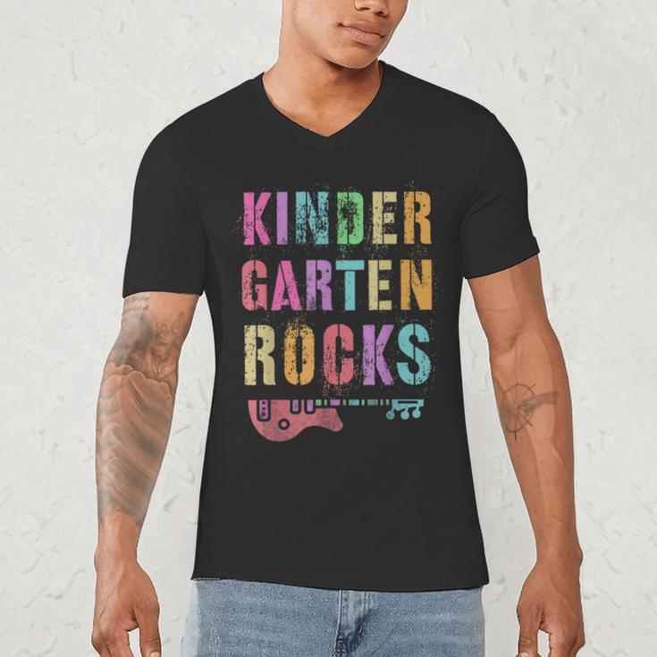 KINDERGARTEN ROCKS Teacher Crew Rock Star Kinder Team Men's V-Neck T-Shirt, novelty gifts, funny gifts
