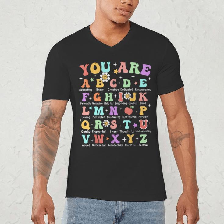 You Are Letters Alphabet Learn ABCs Inspiration Teacher Life Men's V-Neck T-Shirt, novelty gifts, funny gifts