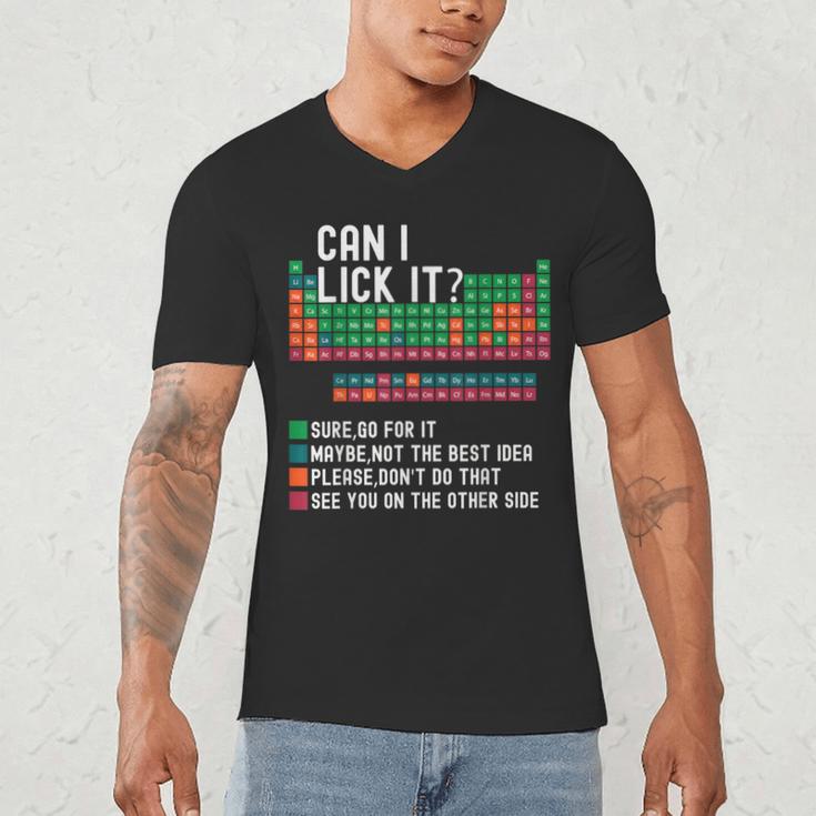 Can I Lick It Periodic Table Science Teacher Chemistry Men's V-Neck T-Shirt, novelty gifts, funny gifts