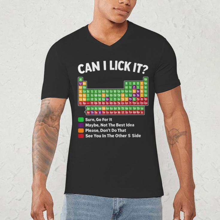Can I Lick It Periodic Table Shirt Science Chemistry Teacher Men's V-Neck T-Shirt, novelty gifts, funny gifts