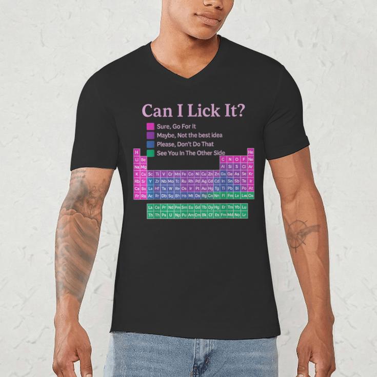 Can I Lick It Periodic Table Teacher Student Kids Men's V-Neck T-Shirt, novelty gifts, funny gifts