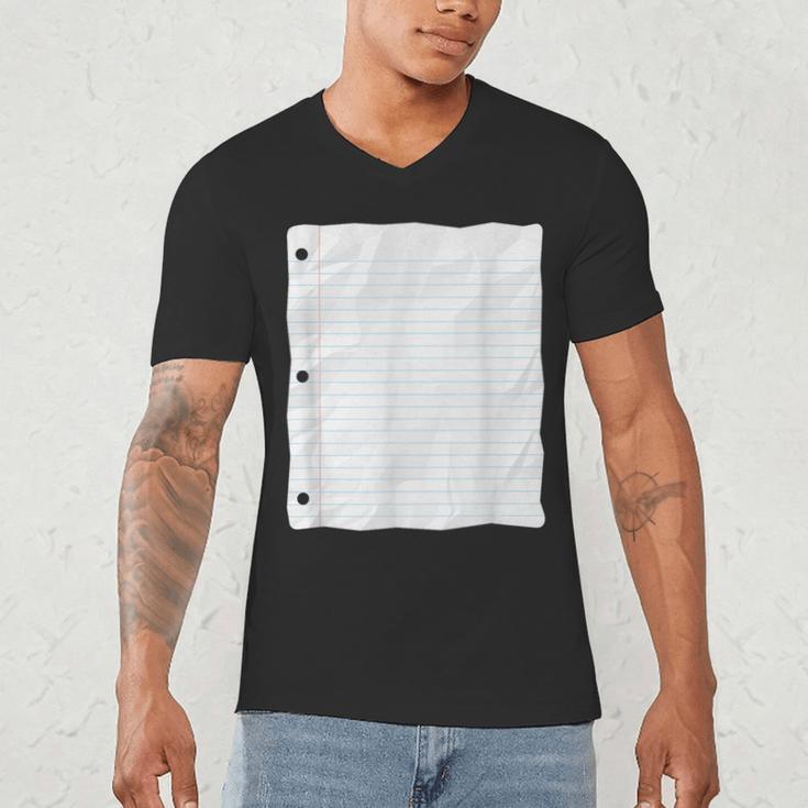 Lined Paper Notebook Halloween Costume For Students Teachers For Men Women Kids Men's V-Neck T-Shirt, novelty gifts, funny gifts