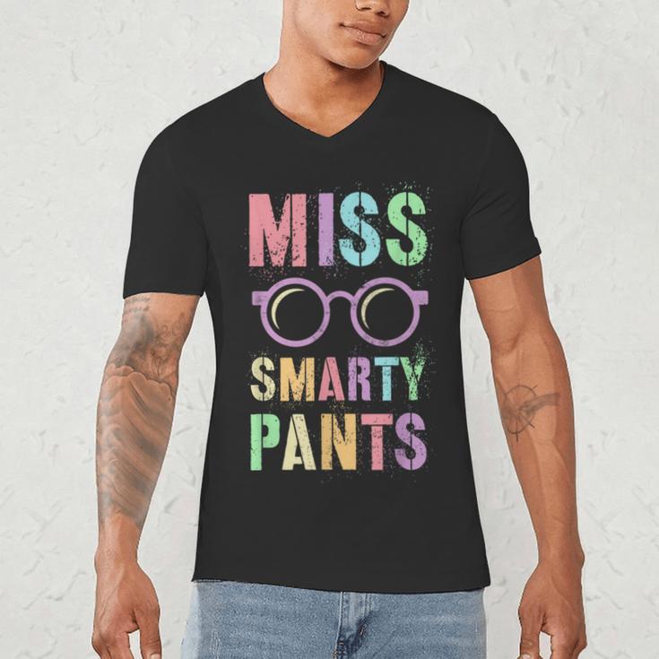 Little MISS SMARTY PANTS School Grad Teacher Last Day Men's V-Neck T-Shirt, novelty gifts, funny gifts