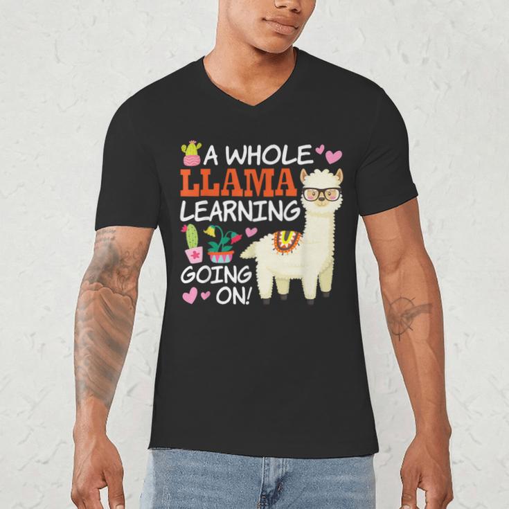 Llama Learning T Shirt Teachers Students Alpaca Lovers Men's V-Neck T-Shirt, novelty gifts, funny gifts Llama Learning T Shirt Teachers Students Alpaca Lovers Men's V-Neck T-Shirt, novelty gifts, funny gifts