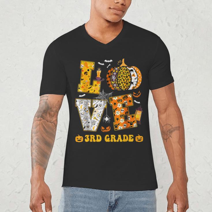 LOVE 3rd Grade Pumpkin Teacher Student Halloween Costume Men's V-Neck T-Shirt, novelty gifts, funny gifts LOVE 3rd Grade Pumpkin Teacher Student Halloween Costume Men's V-Neck T-Shirt, novelty gifts, funny gifts